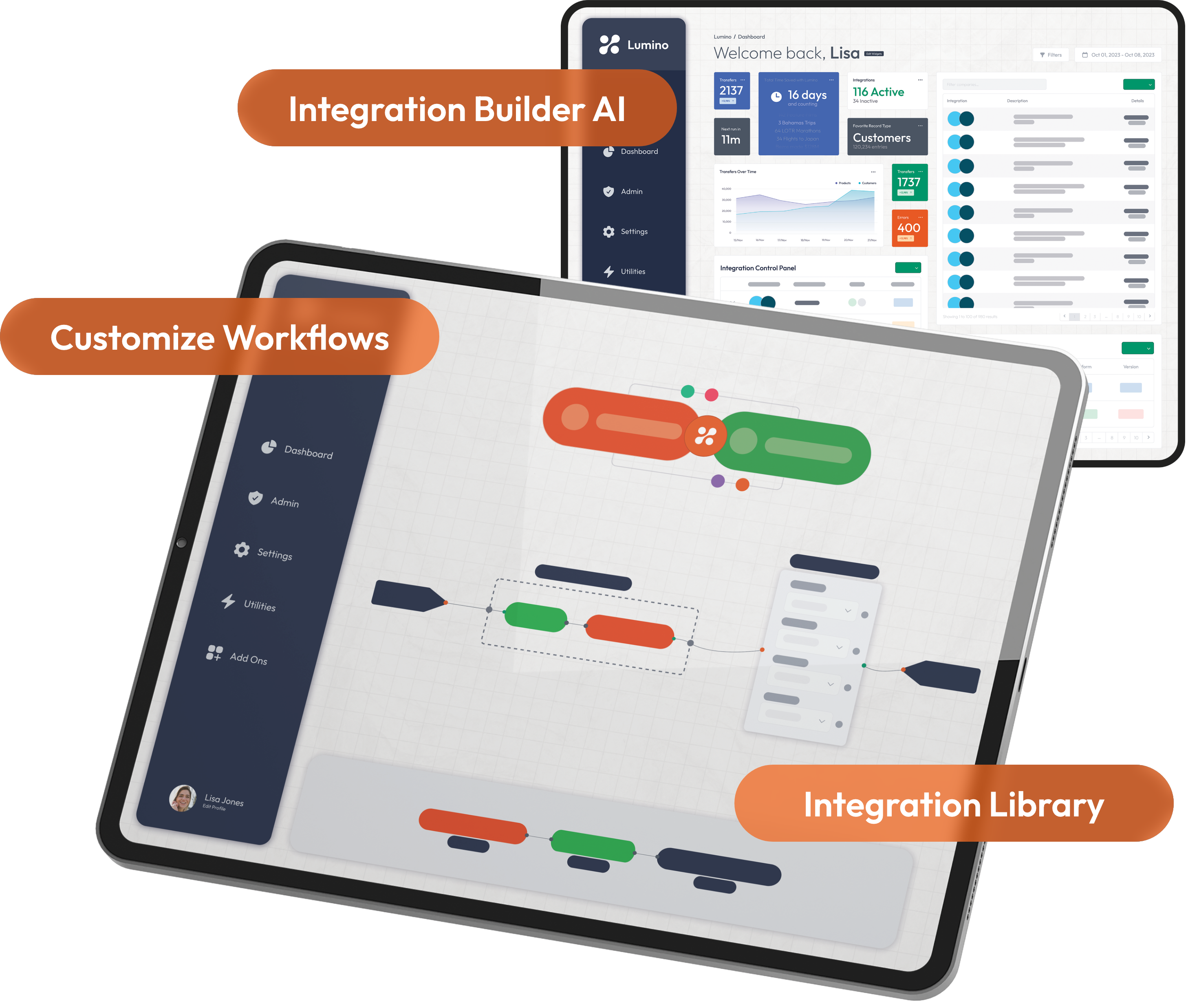 Some screens of Lumino platform